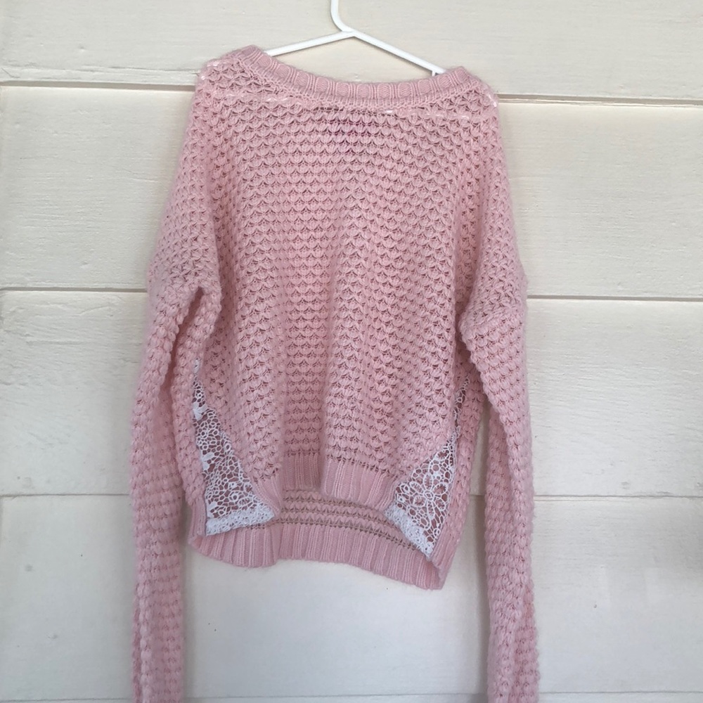 Girls pink cropped sweater